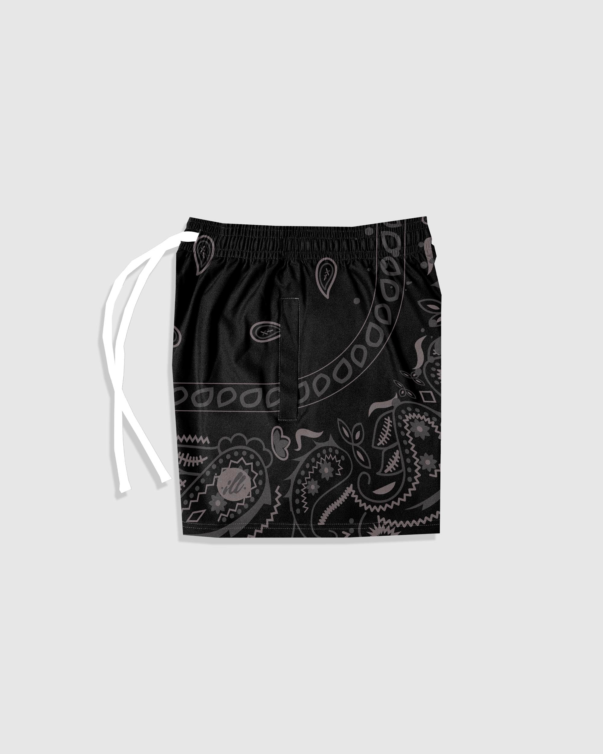 Matte Black Bandana v2 6 in. Shorts - Illuzien